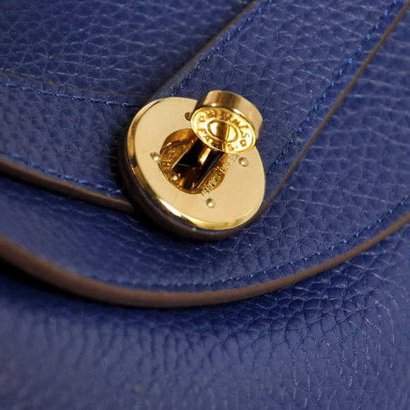 High Quality Replica Hermes Lindy 30CM Havanne Handbags 1057 Dark Blue Leather Golden Hardware